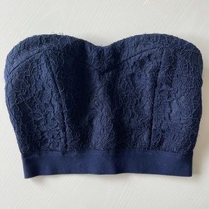 Blue Corset Crop Top